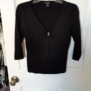 Silx by August  Silx sweater with bling at V-neck